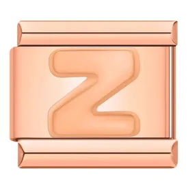 Letter Z in Rose Gold, on Rose Gold