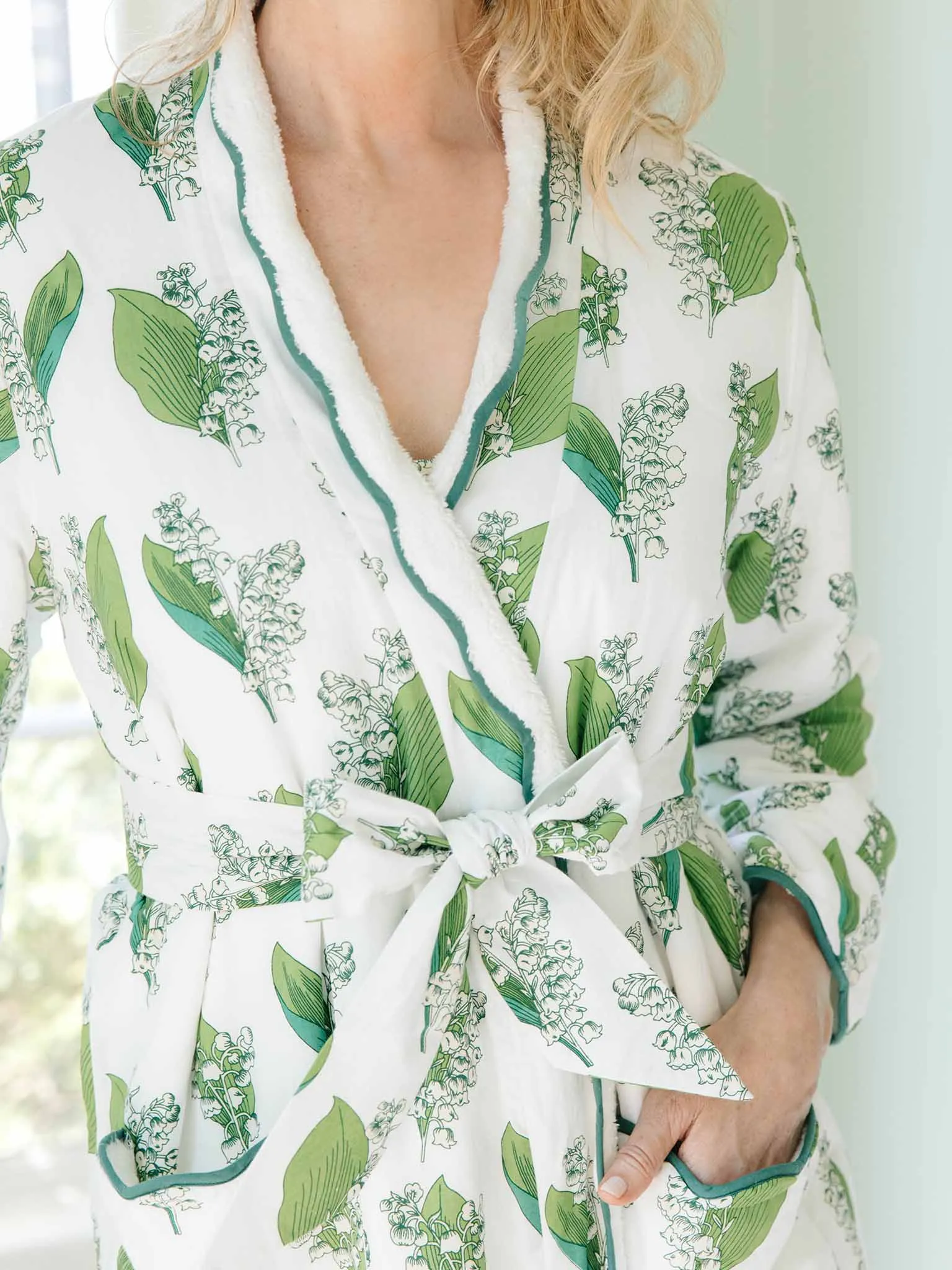 Lily-of-the-valley Fleece Lined Classic Robe