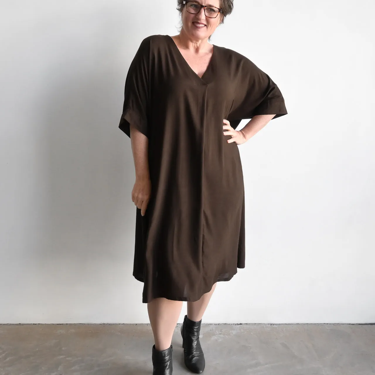 Lucy In The Sky Kaftan Dress - Peppercorn Brown