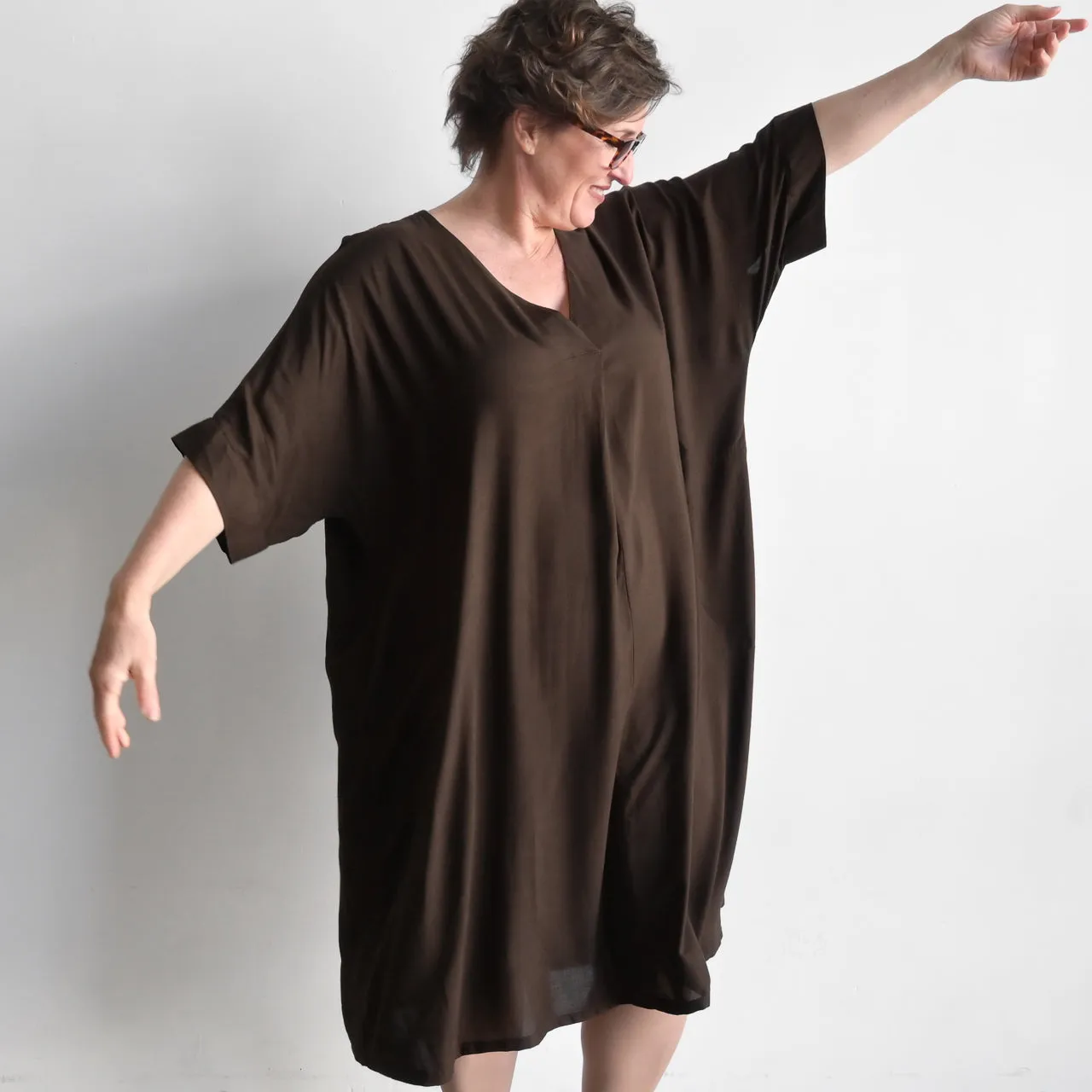 Lucy In The Sky Kaftan Dress - Peppercorn Brown