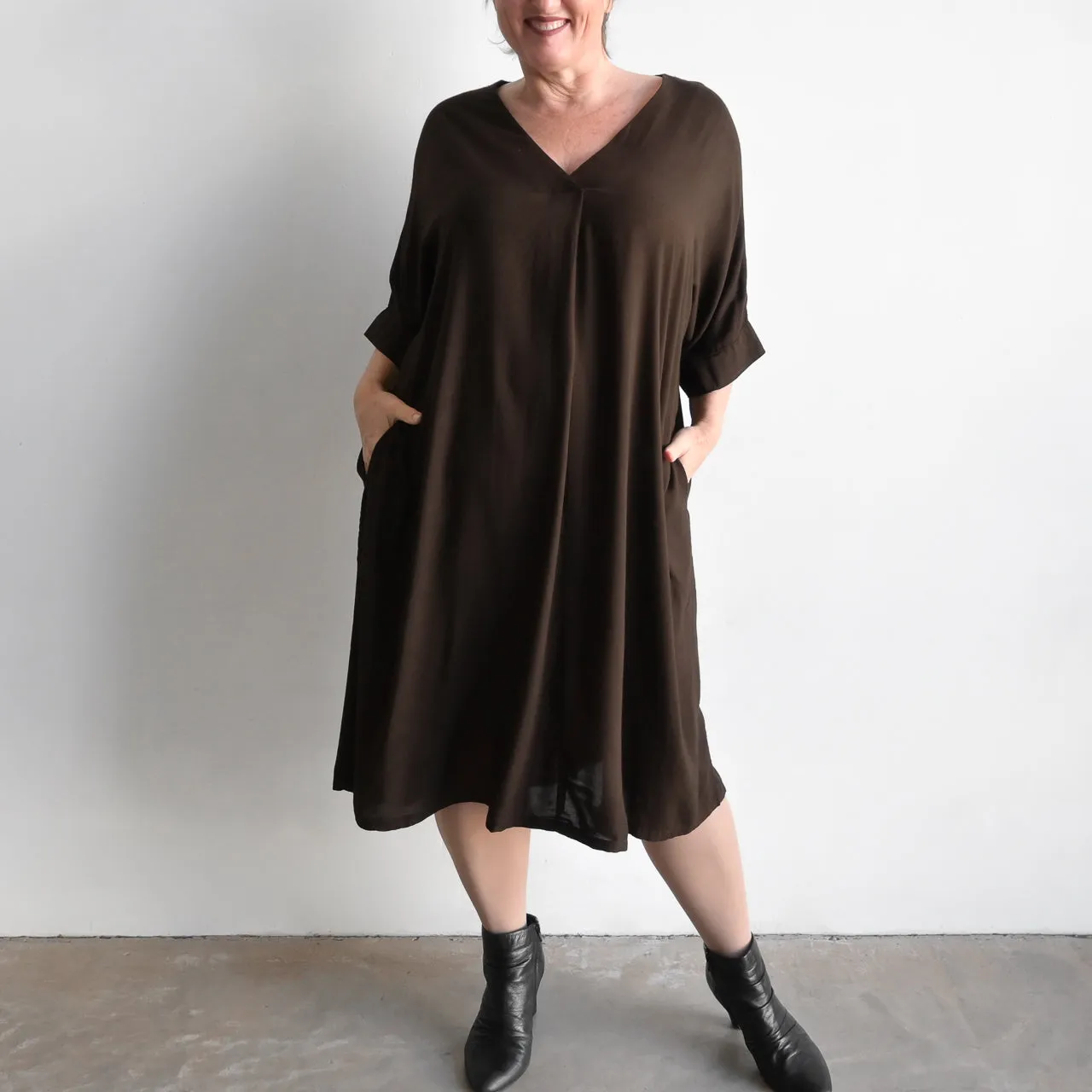 Lucy In The Sky Kaftan Dress - Peppercorn Brown