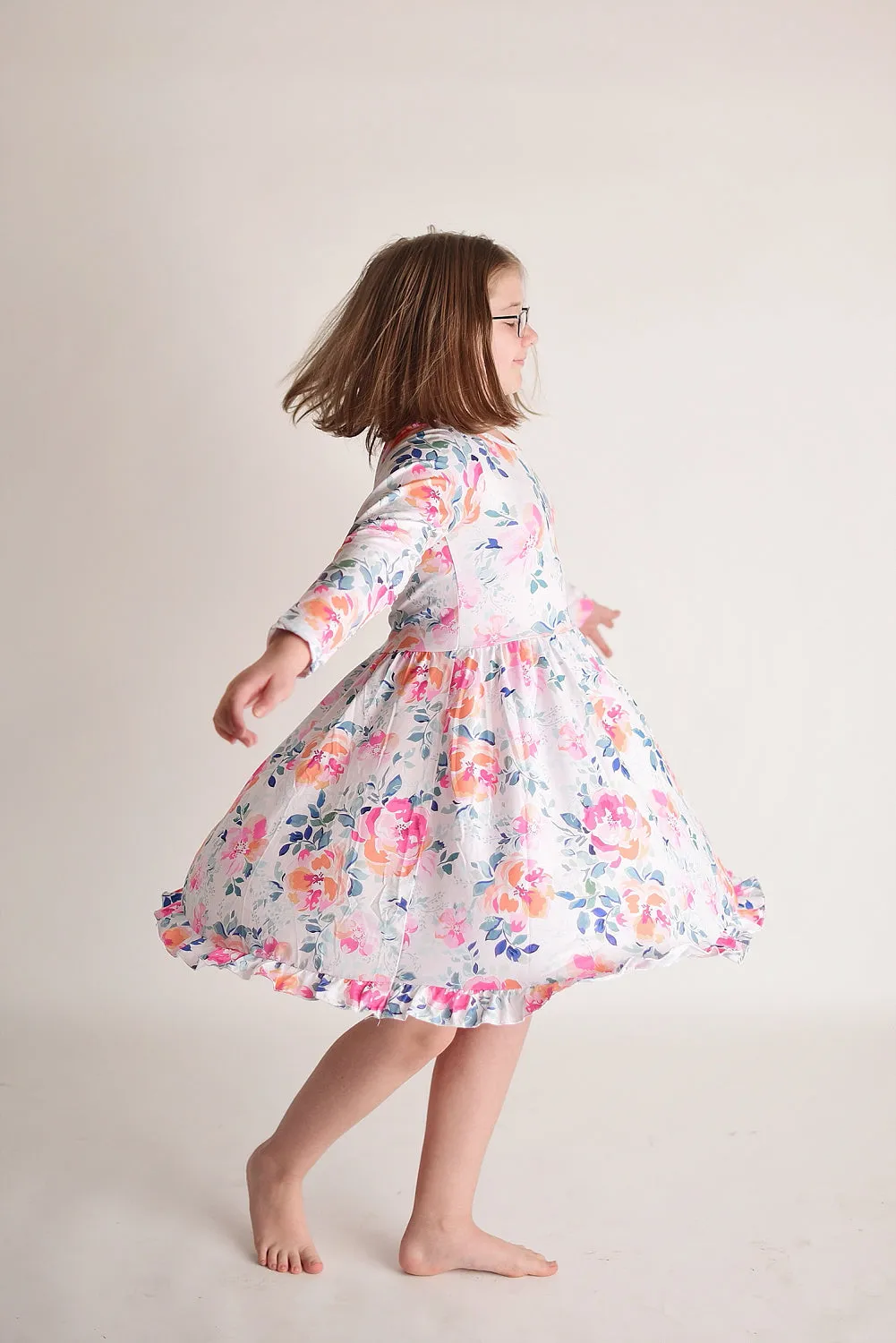 LYANNA FLORAL RUFFLE DRESS