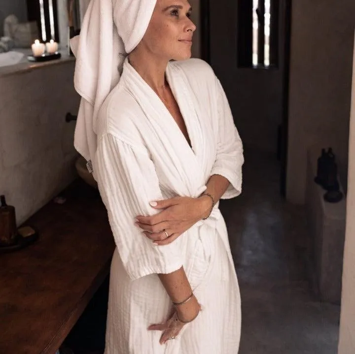 Mid-Length Muslin Cotton Robe - PERFECTLY IMPERFECT