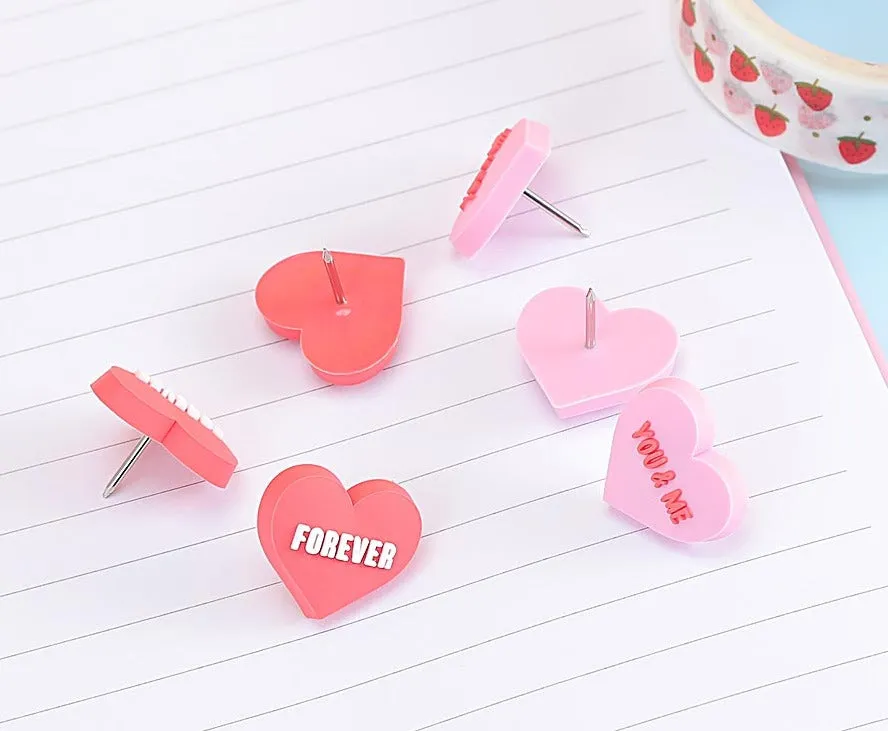 MINISO Thumbtack Set Love Heart Shape Pin Set