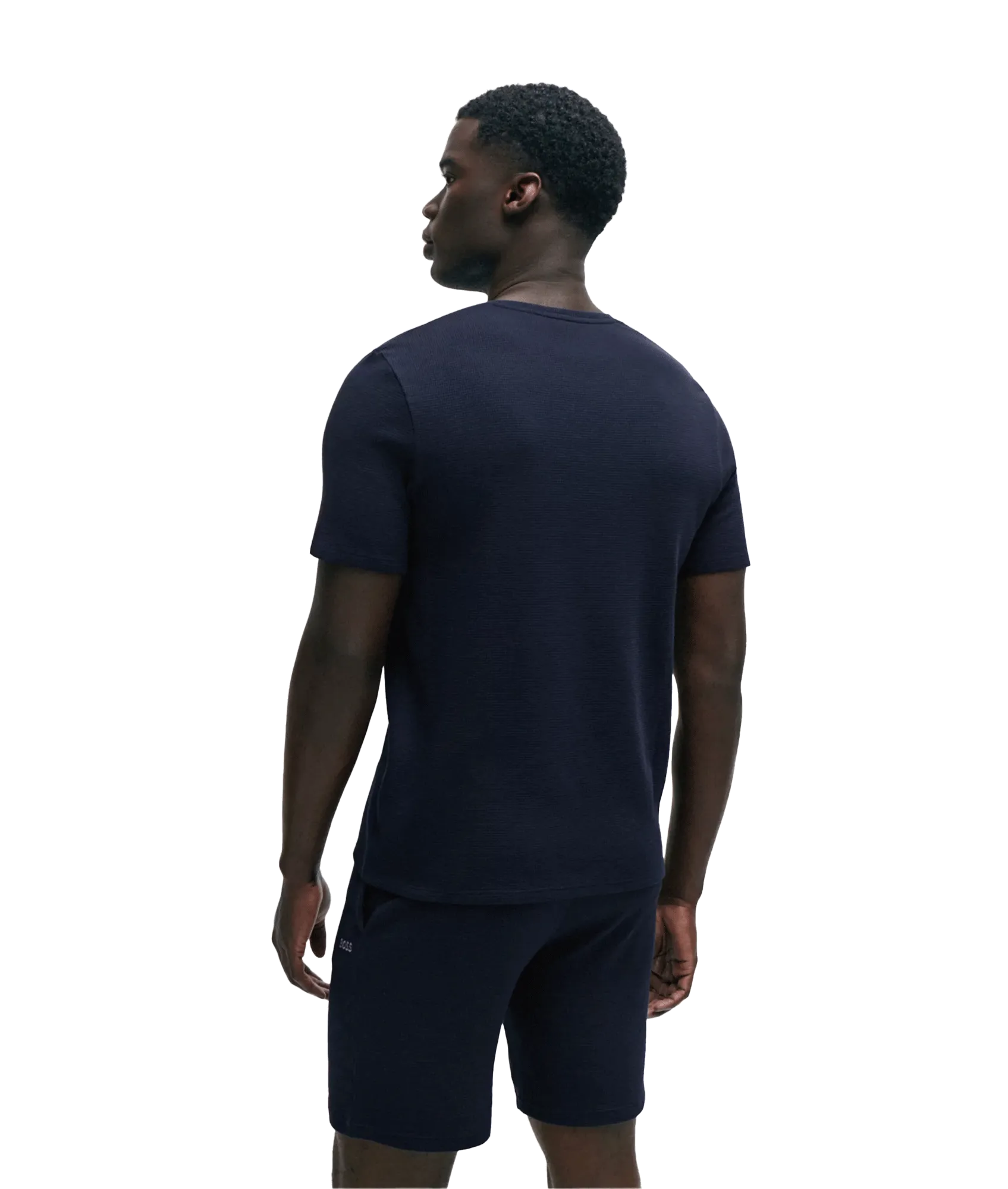 Pajama T-shirt With Embroidered Logo - Navy