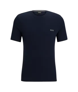 Pajama T-shirt With Embroidered Logo - Navy