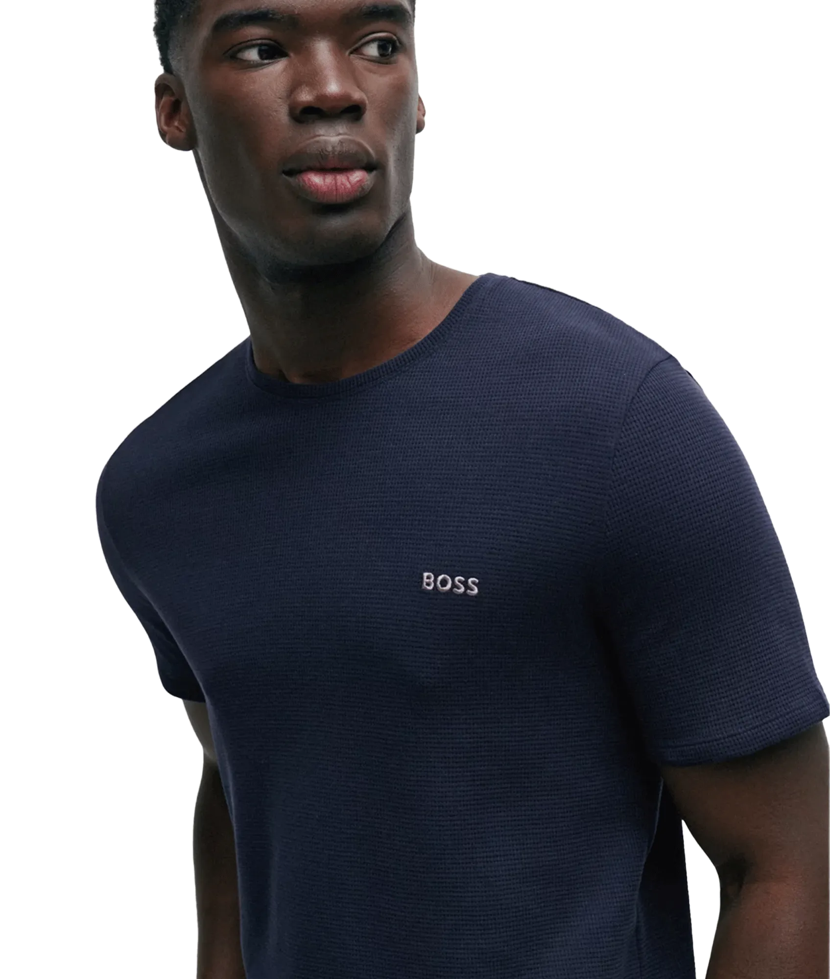 Pajama T-shirt With Embroidered Logo - Navy