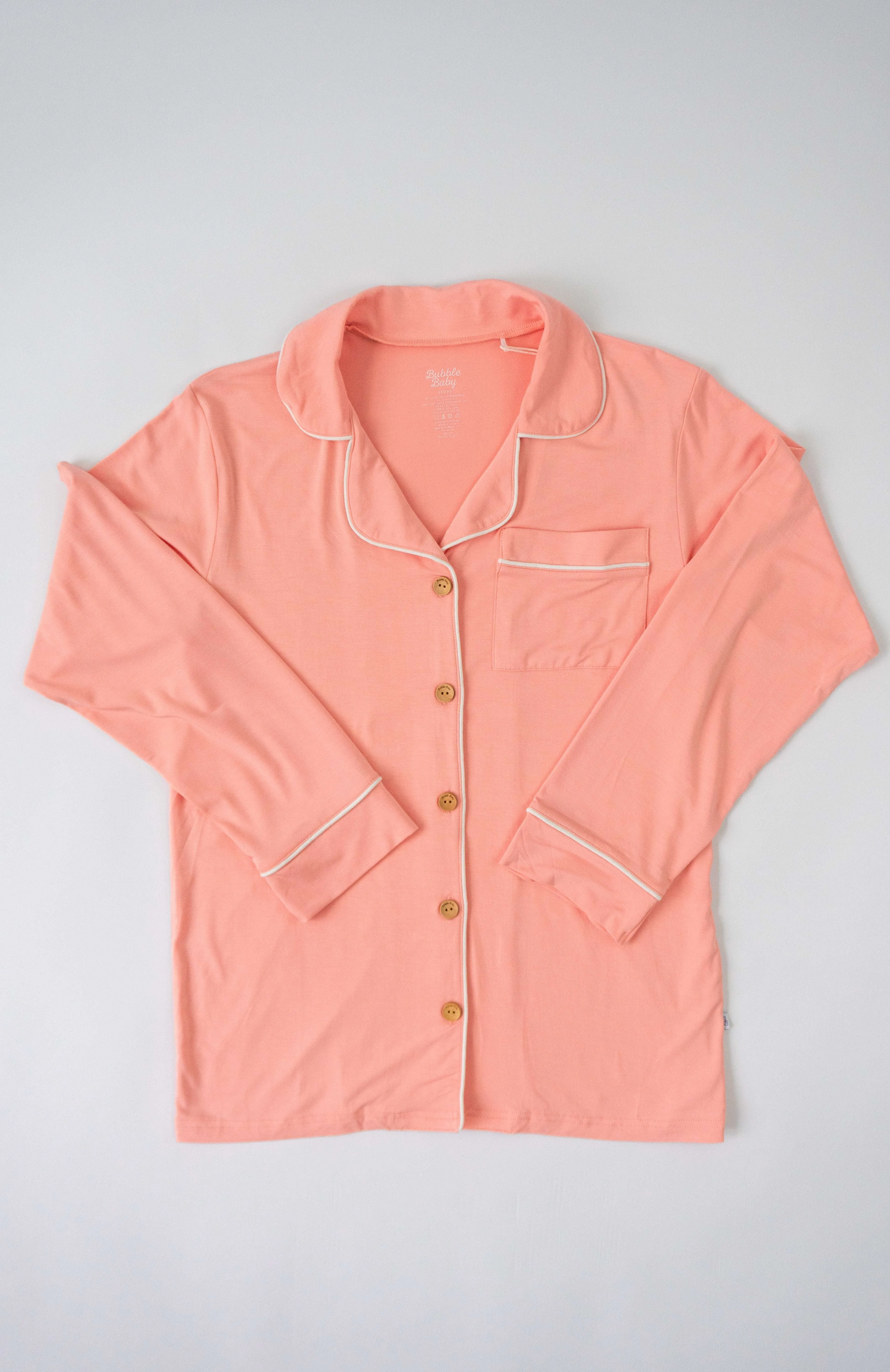 Peach | Adult Button Pajama Top