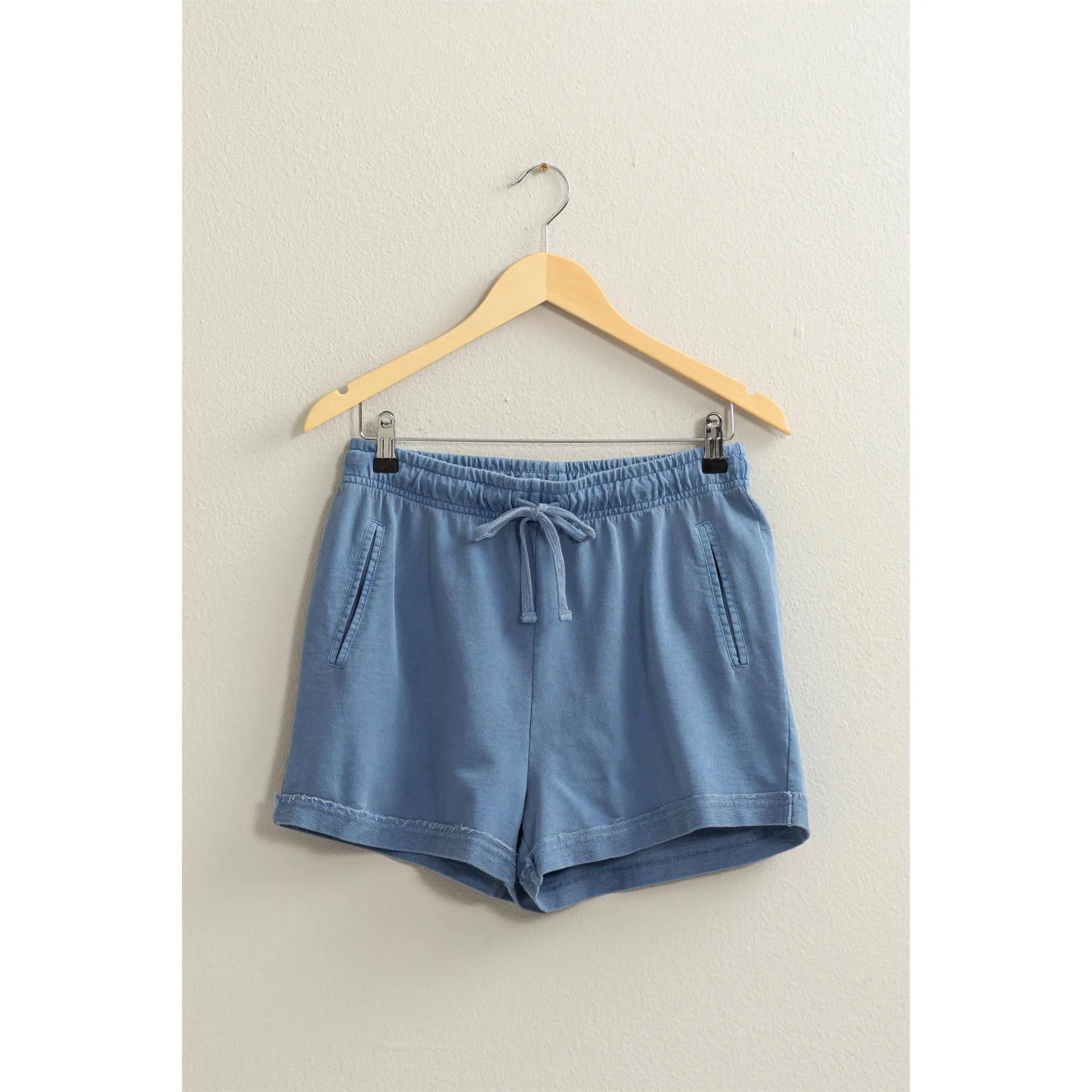 Pigment Dyed Raw Edge Detail Shorts