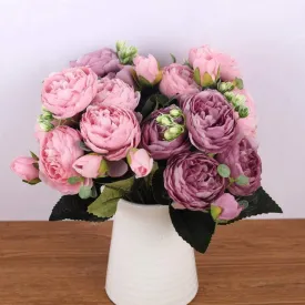 Pink Silk Bouquet Peony