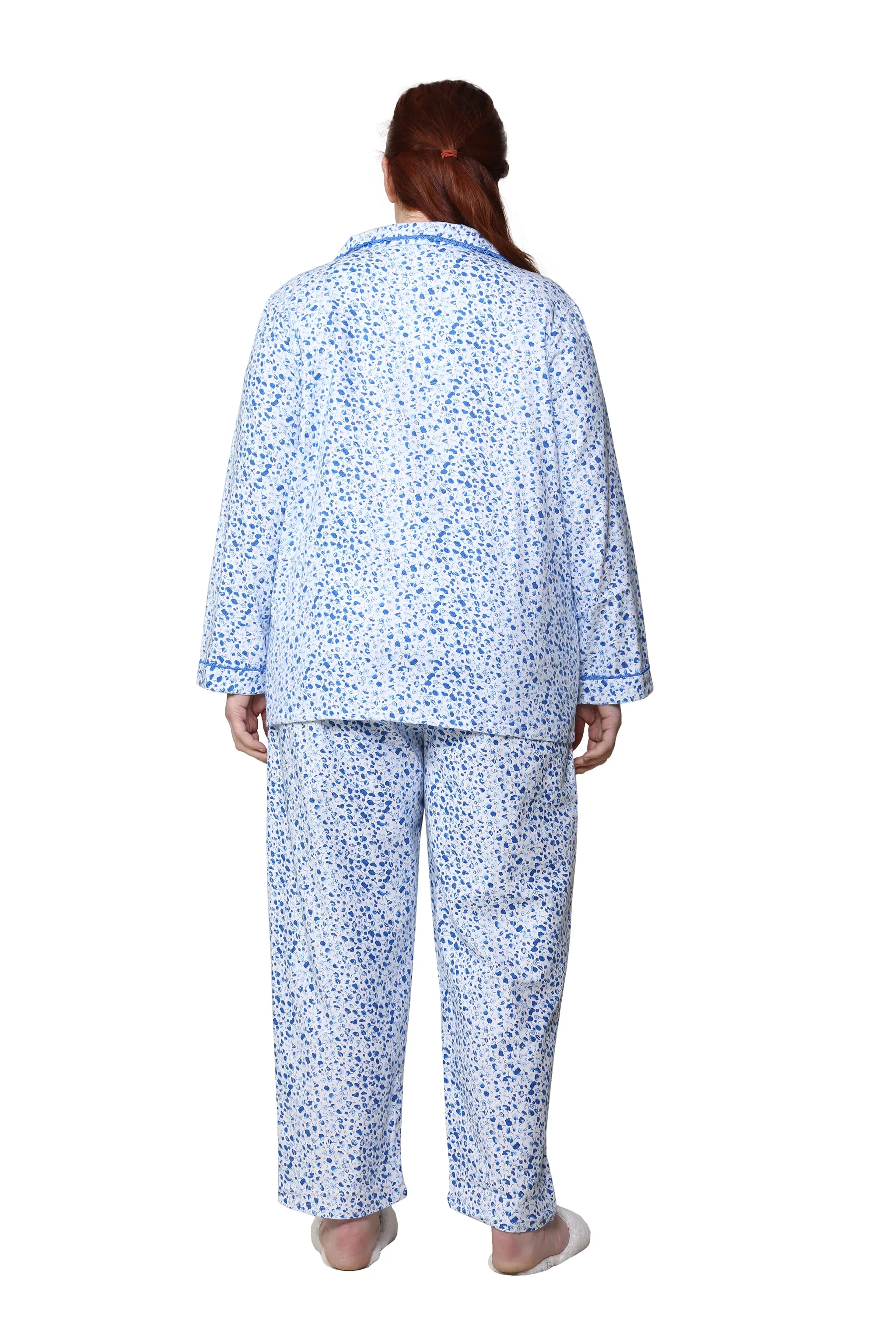 Plus Size Flannel Long Sleeve Pajama Set