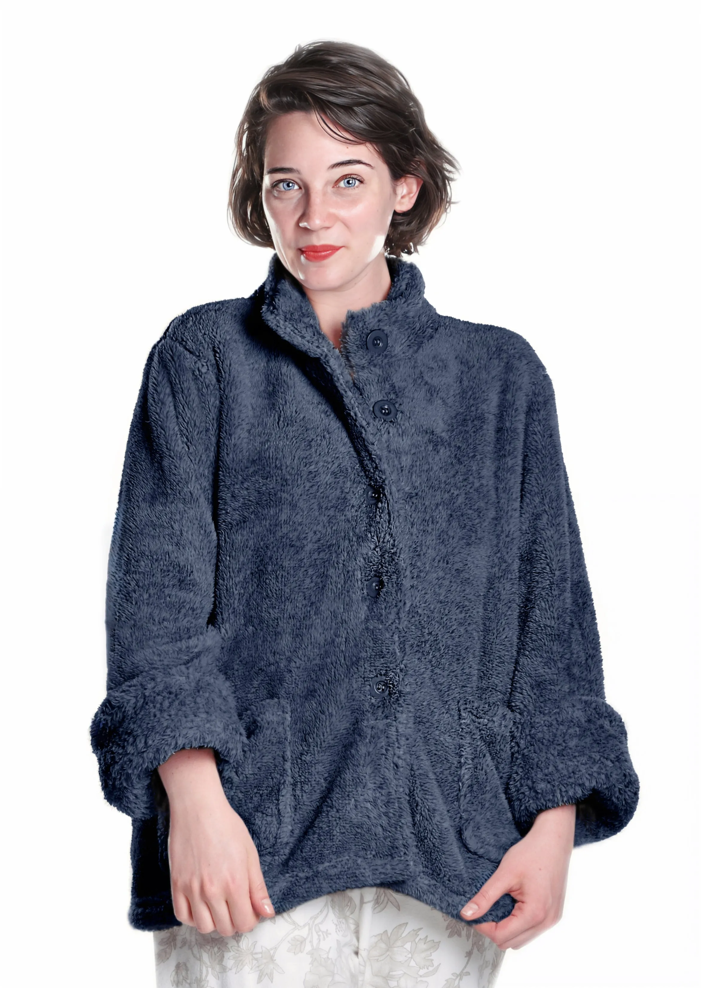 Plus Size LA CERA Women's Fleece Bed Jacket