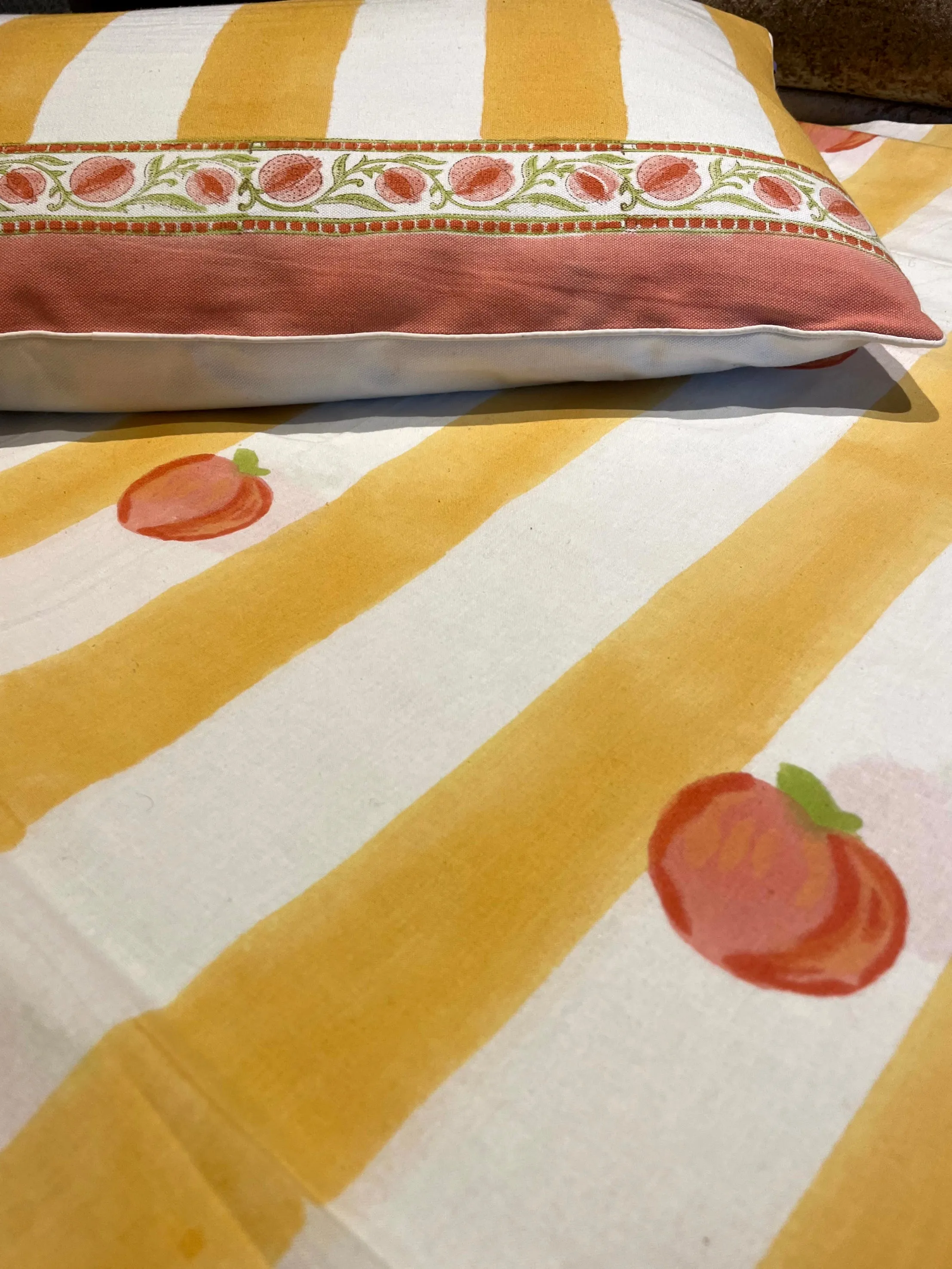 Positano Yellow Stripe Pillow Cover