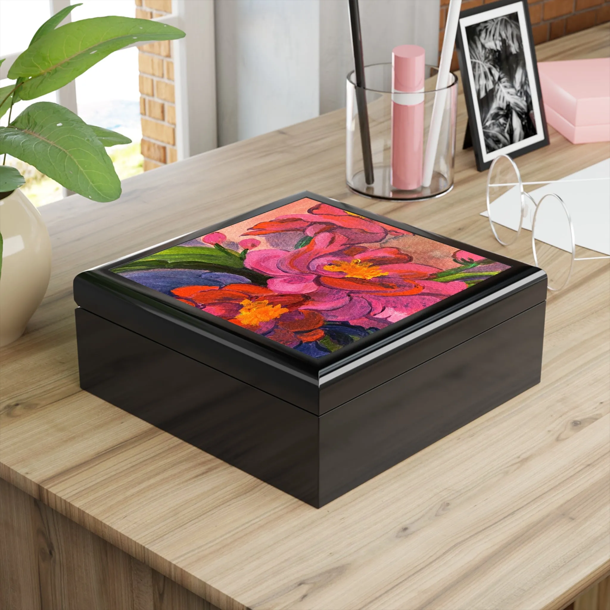 "Pink Magnolias" Jewelry Box