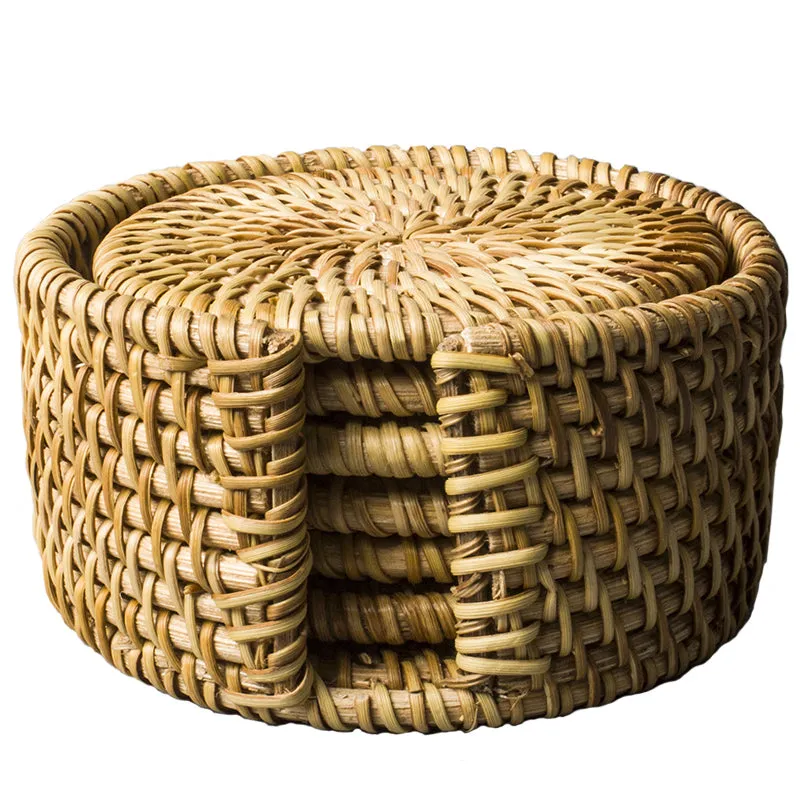 Rattan Coasters - Set of 6