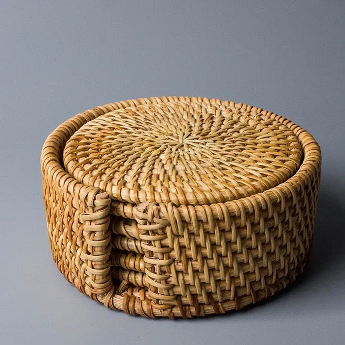 Rattan Coasters - Set of 6