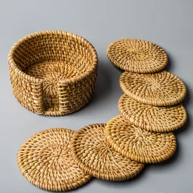 Rattan Coasters - Set of 6