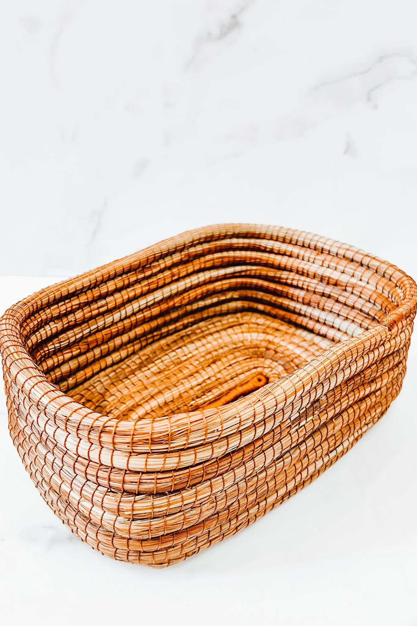 Rectangular Pine Needle Basket