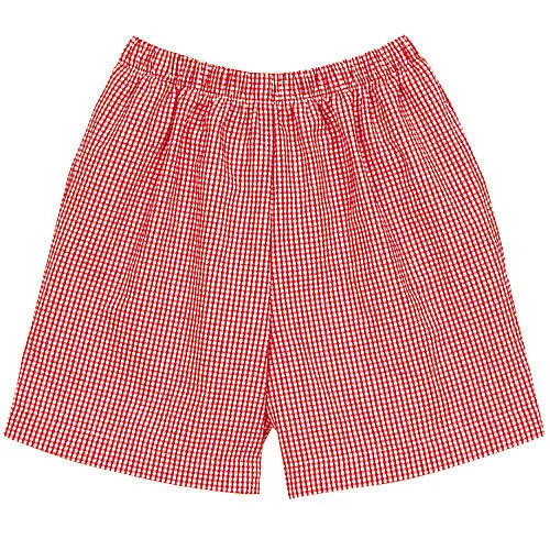 Red Classic Checks Shorts