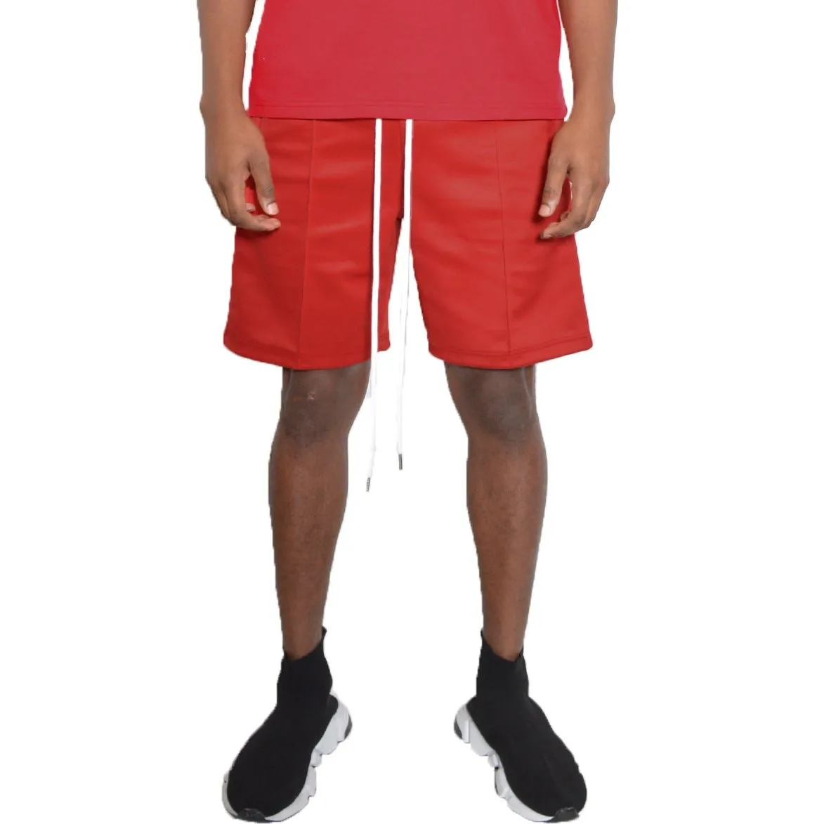 Red Side Stripe Tape Short Set