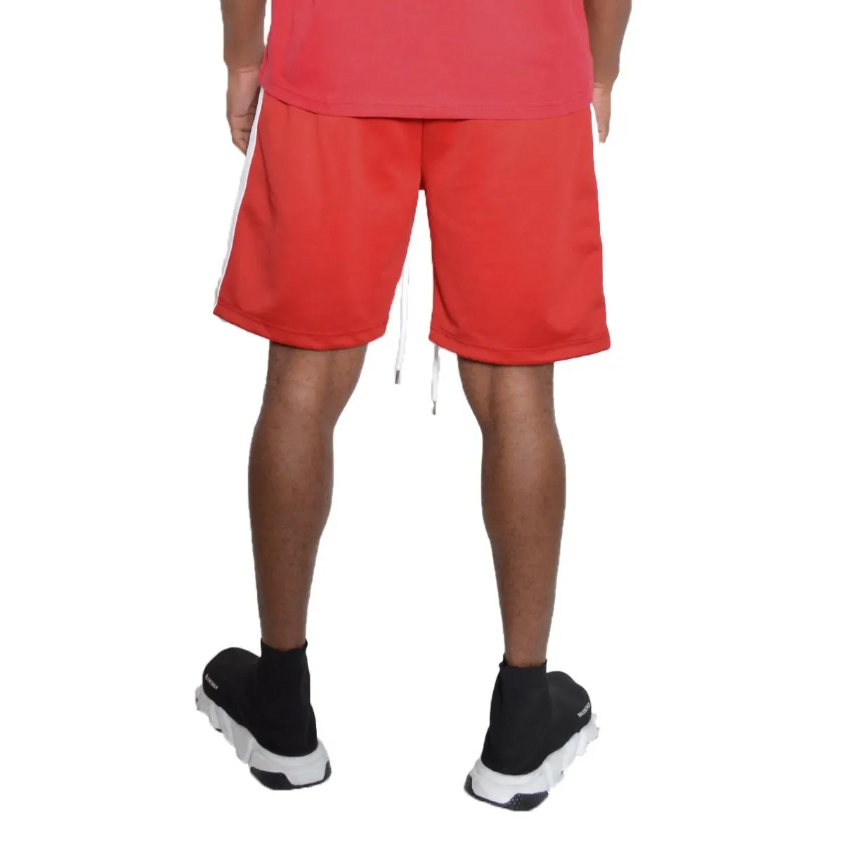 Red Side Stripe Tape Short Set