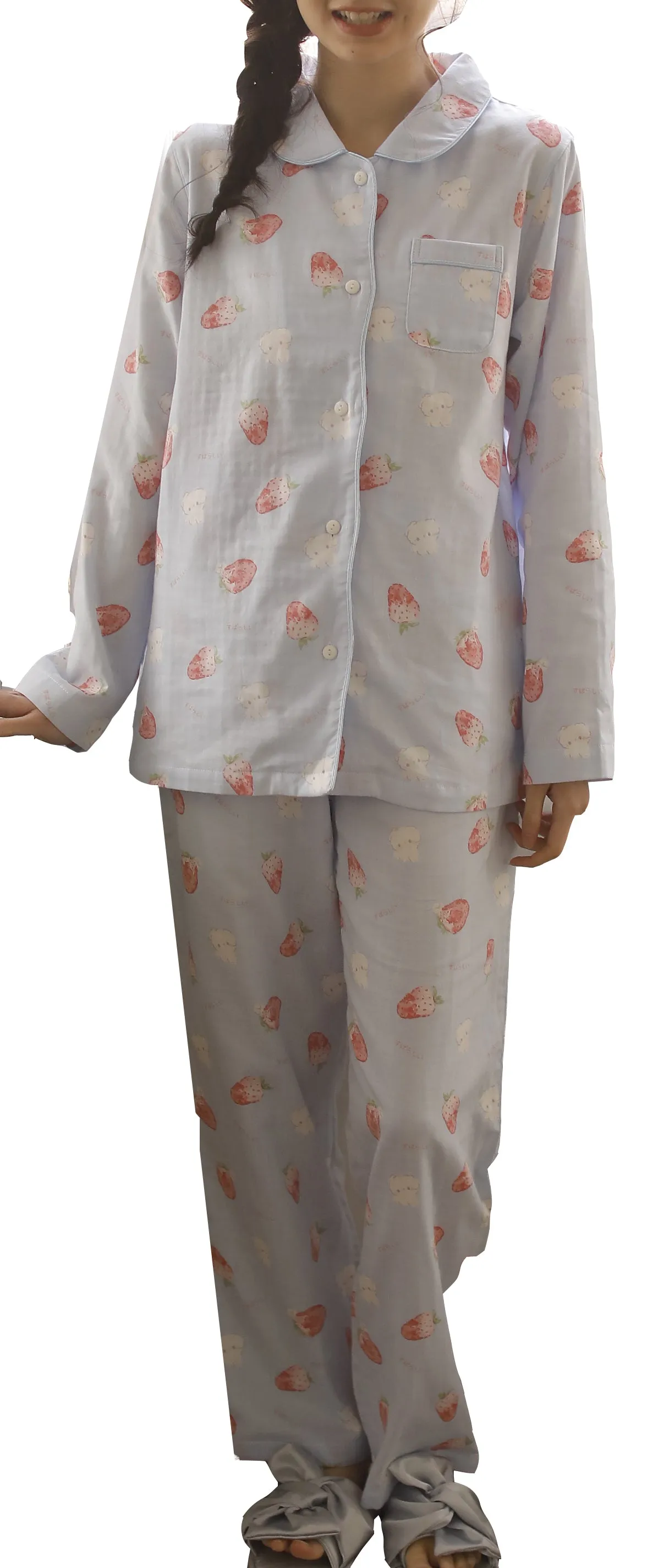 RH Women Pajamas Set Button Down Cotton Sleepwear Long Printed Pj Set RHW4036