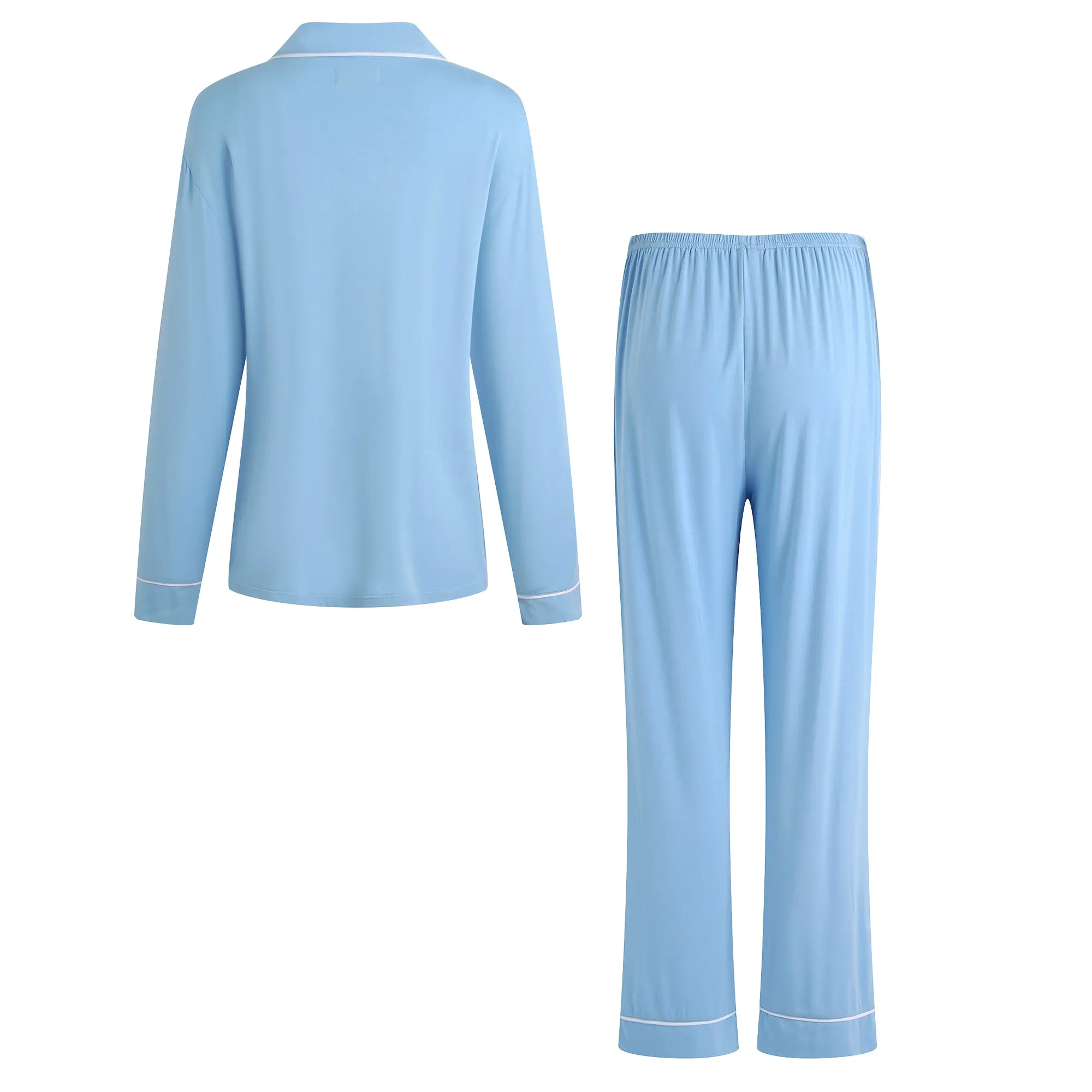 RH Women Pajamas Set Button Down Sleepwear Long Sleeve Long Pants Pj Set RHW4013