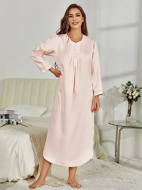 Richie House Womens Dusters Housecoats Button Long Nightgown Casual House Dress S-XXL RHW4071