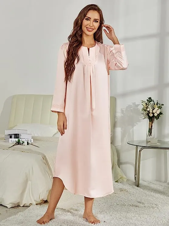 Richie House Womens Dusters Housecoats Button Long Nightgown Casual House Dress S-XXL RHW4071