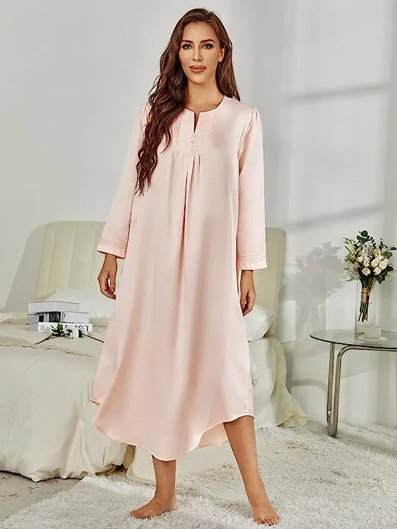 Richie House Womens Dusters Housecoats Button Long Nightgown Casual House Dress S-XXL RHW4071