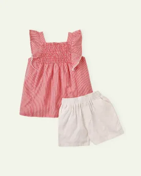 Ruffle Striped Set