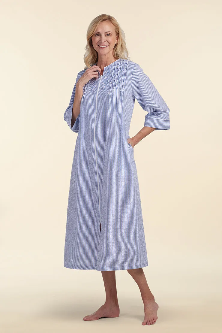 Seersucker Long Robe