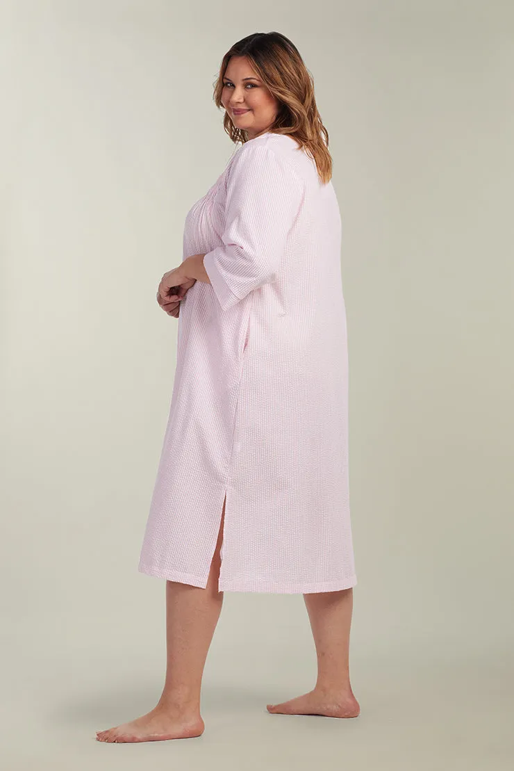 Seersucker Long Robe