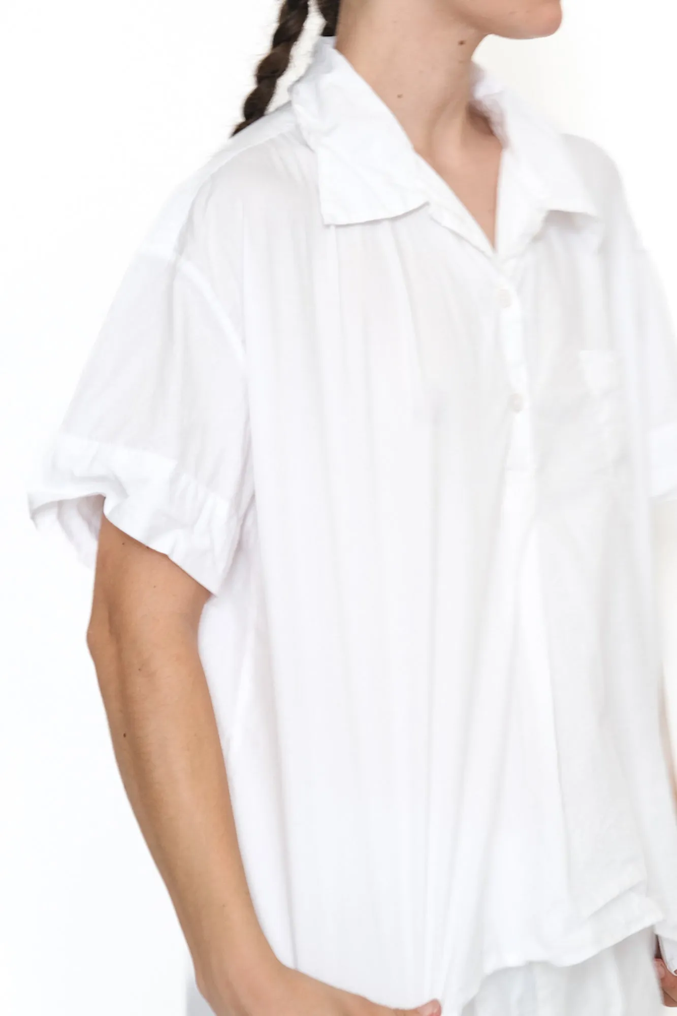 Short Sleeve PJ Shirt,  White