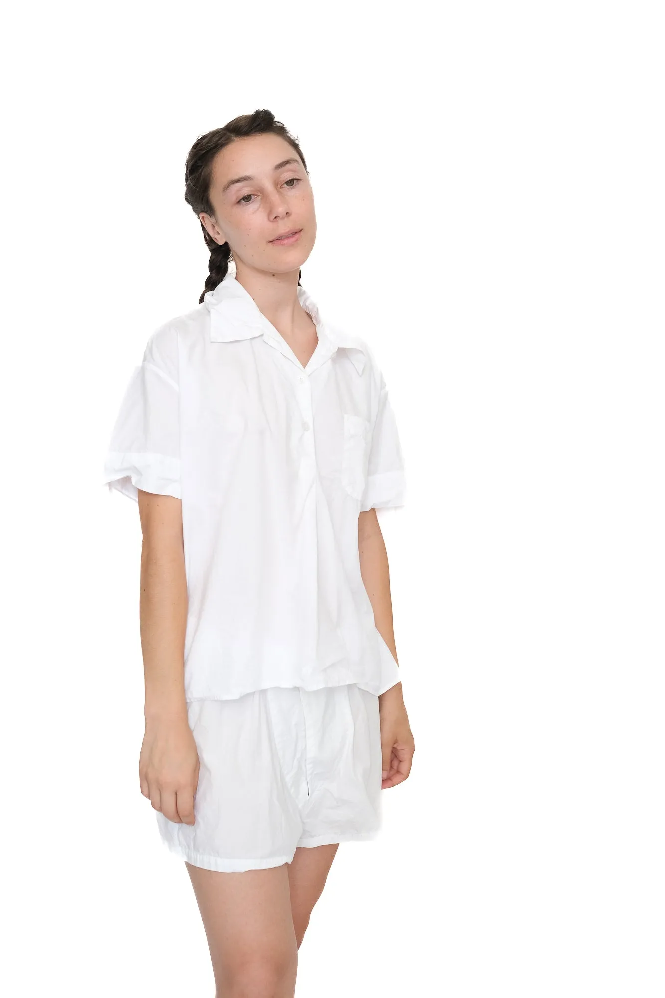 Short Sleeve PJ Shirt,  White