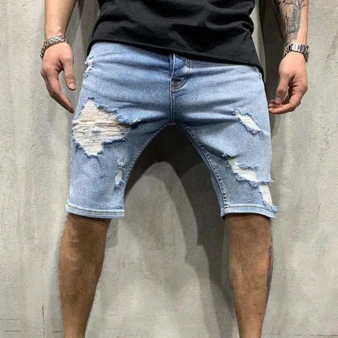 Shorts Ripped Street Fashion Retro Jeans