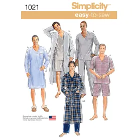 Simplicity Sewing Pattern 1021 Men’s Classic Pyjamas & Robe