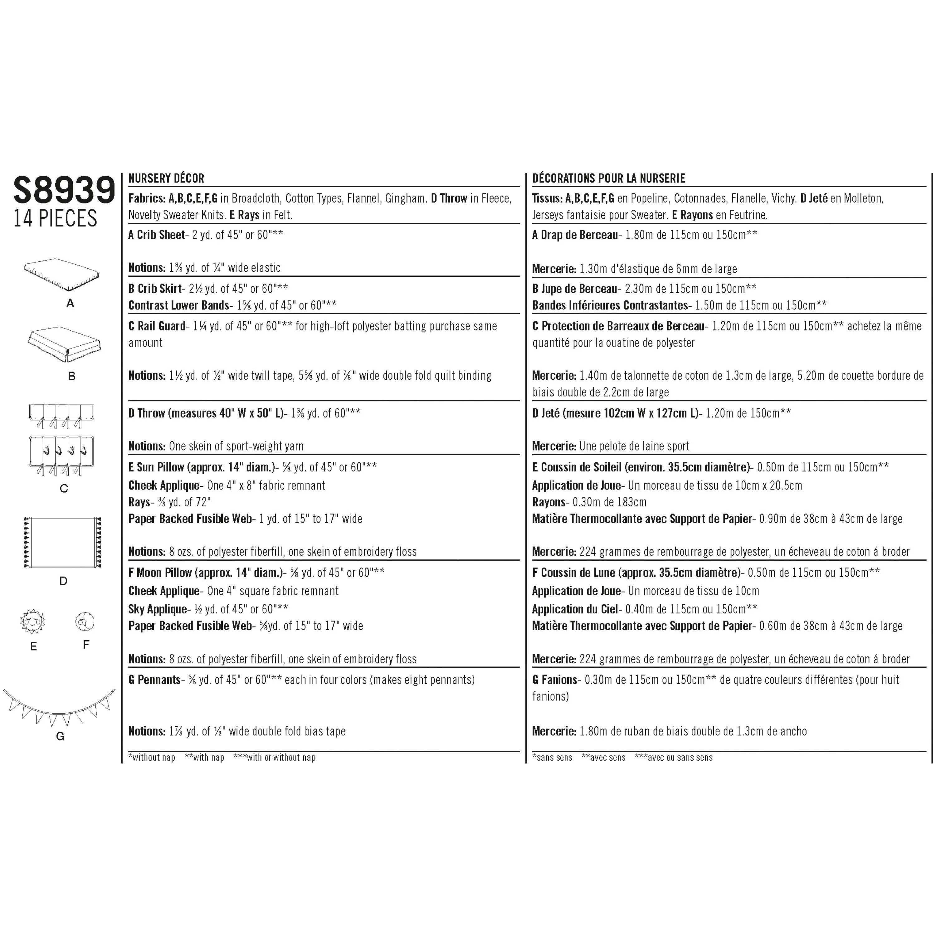 Simplicity Sewing Pattern S8939 Nursery DŽcor