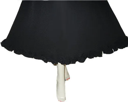 *SOPHISTICATED DELICATES SPANDEX BLACK NIGHTGOWN ADORNED WITH RUFFLES - SIZE LARGE