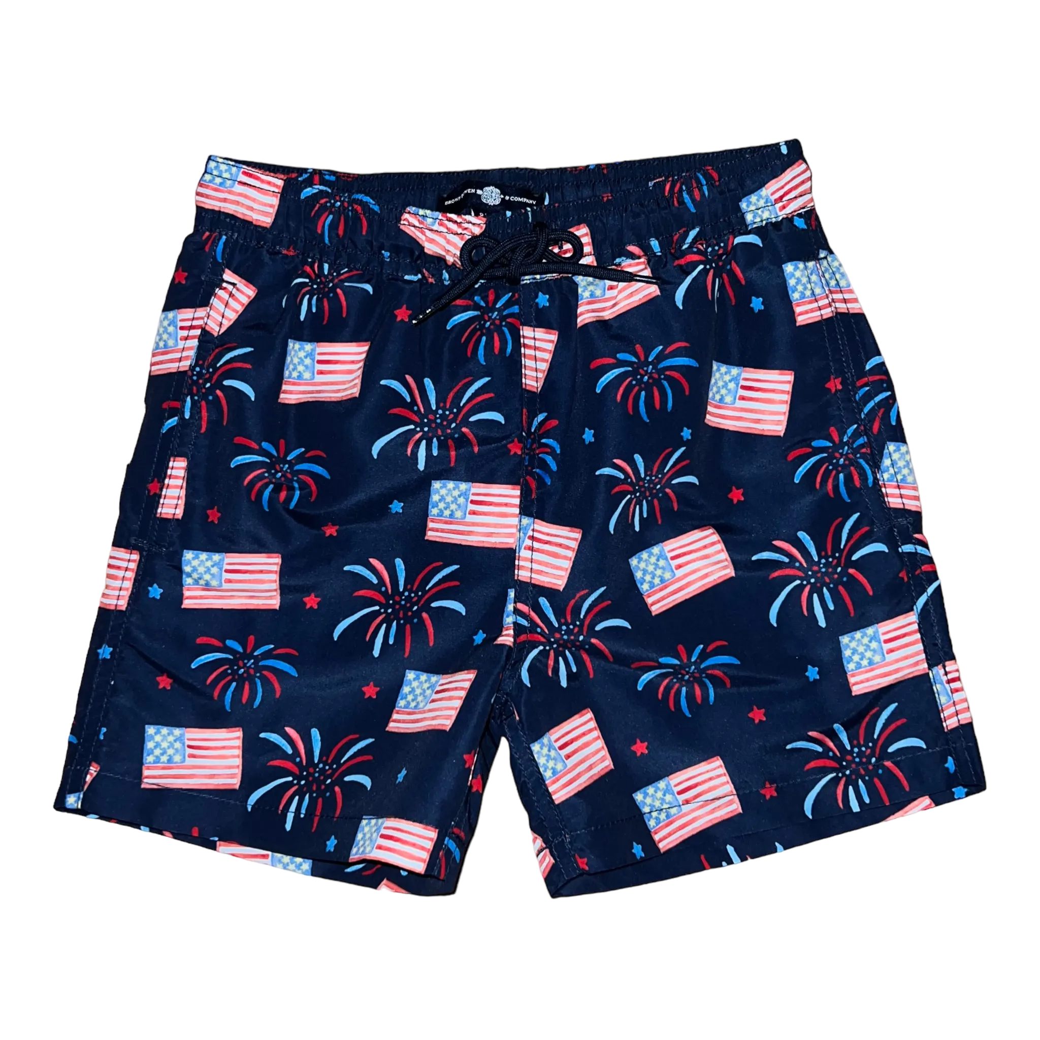 Sullivan Swim Shorts (Boys) - Flags & Fireworks