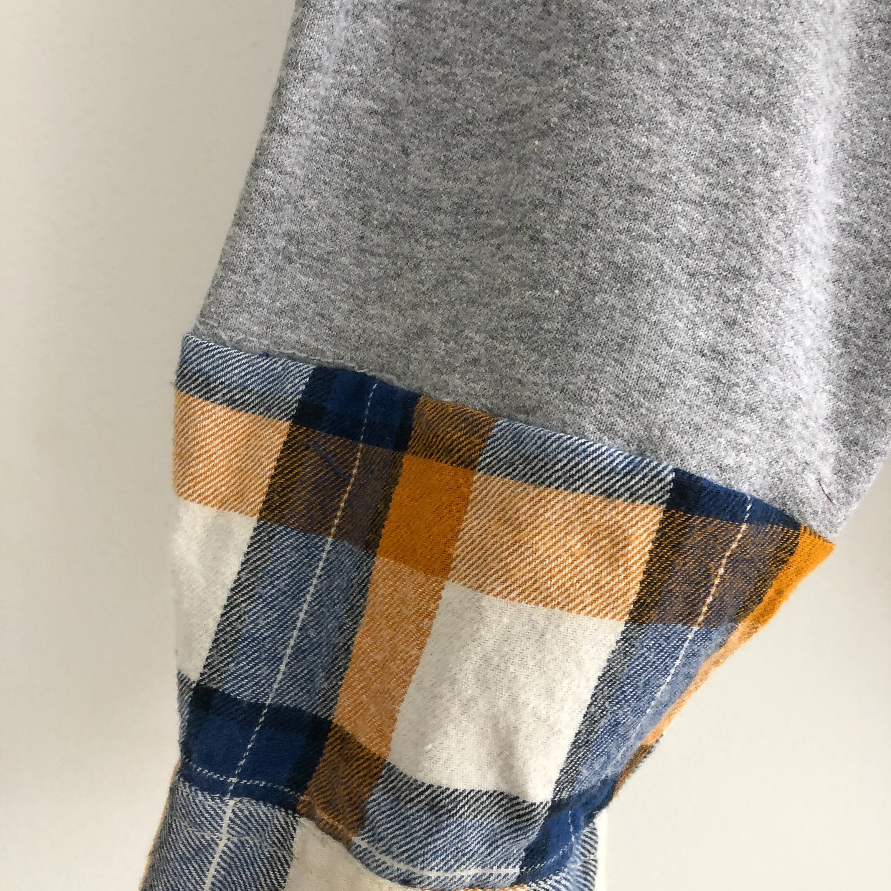 Upcycled Cozy Flannel Sweatshirt