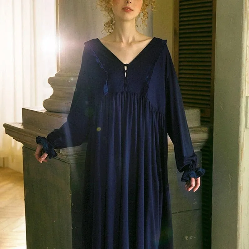 Victorian Love, Oversized Sleepwear, Blue or White, S-L