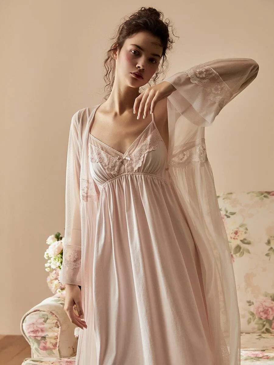 Vintage 2 Pieces Nightgown Sets For Women  Royal Nightdress, Victorian Nightgown