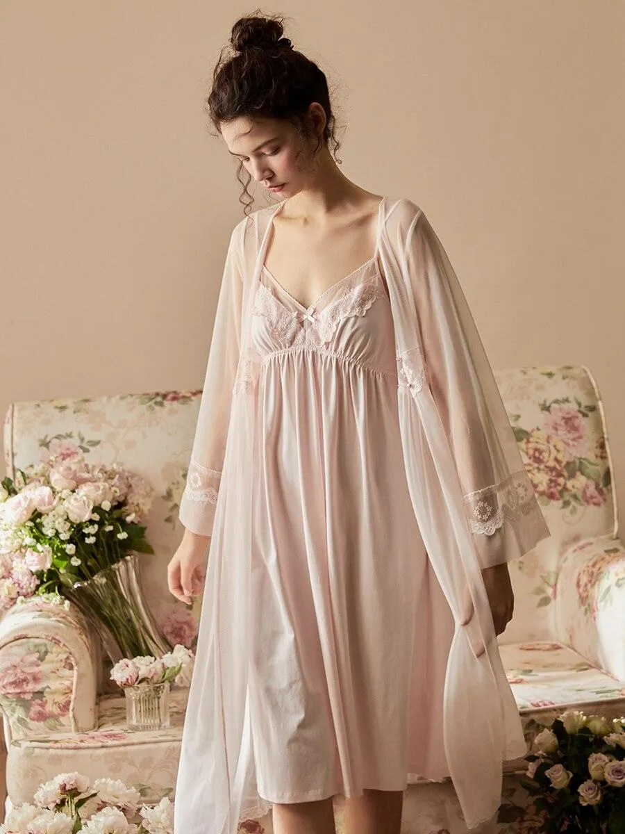 Vintage 2 Pieces Nightgown Sets For Women  Royal Nightdress, Victorian Nightgown