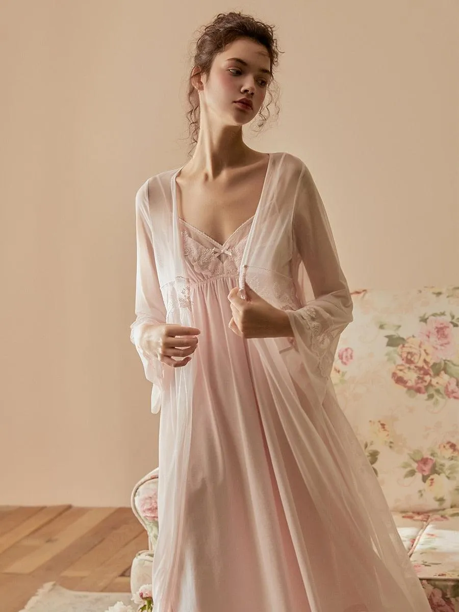 Vintage 2 Pieces Nightgown Sets For Women  Royal Nightdress, Victorian Nightgown