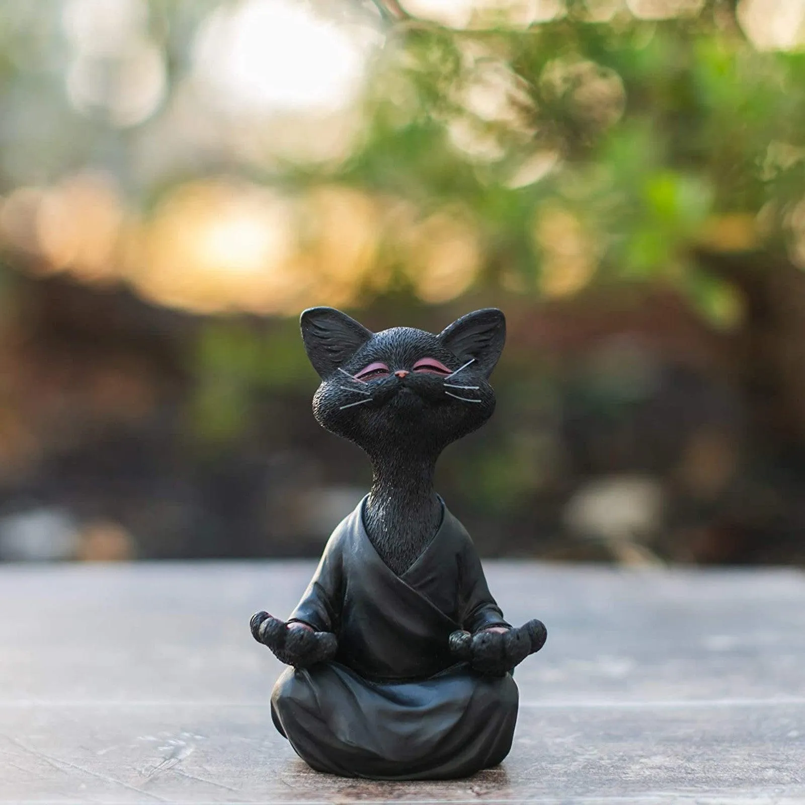 Whimsical Buddha Cat Figurine