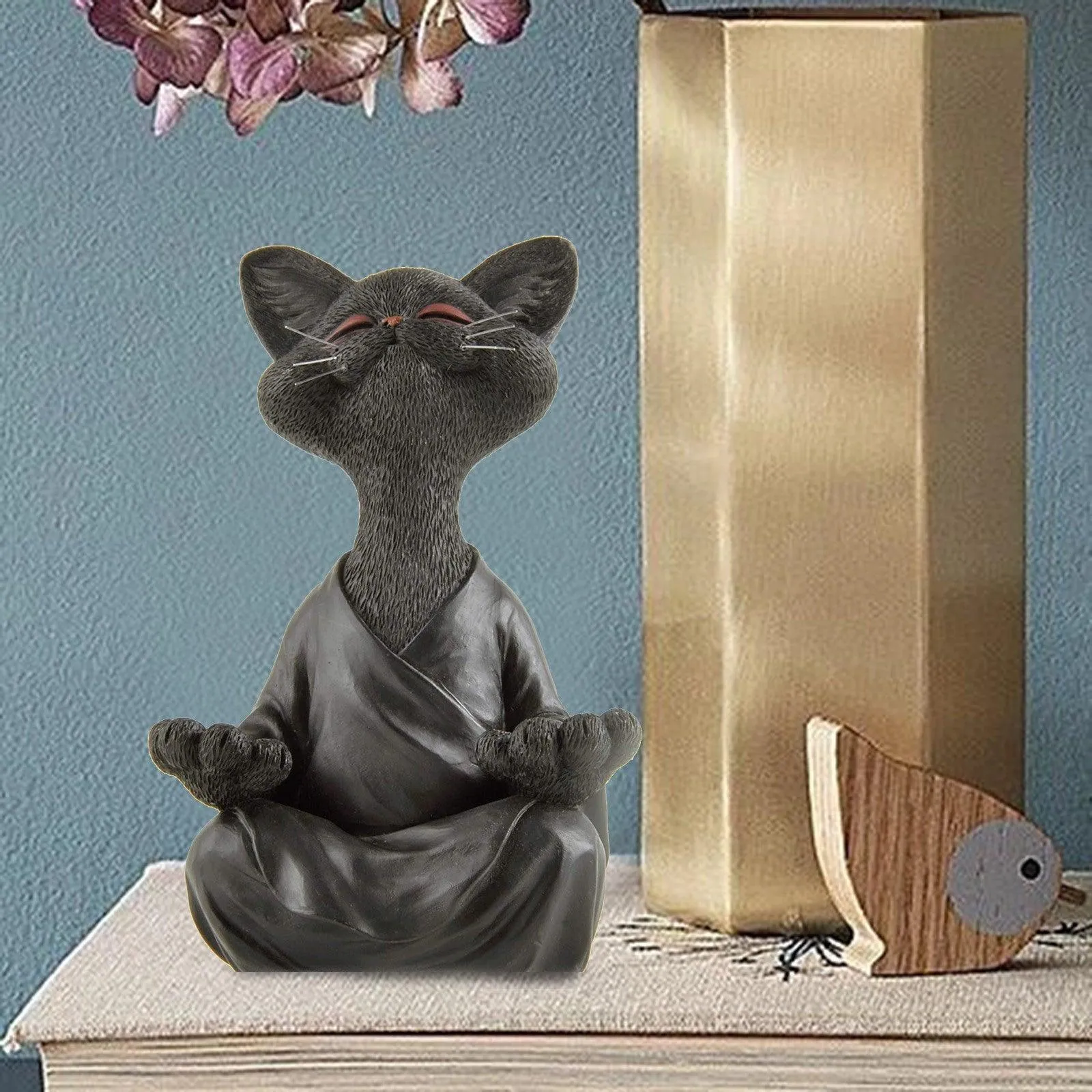 Whimsical Buddha Cat Figurine