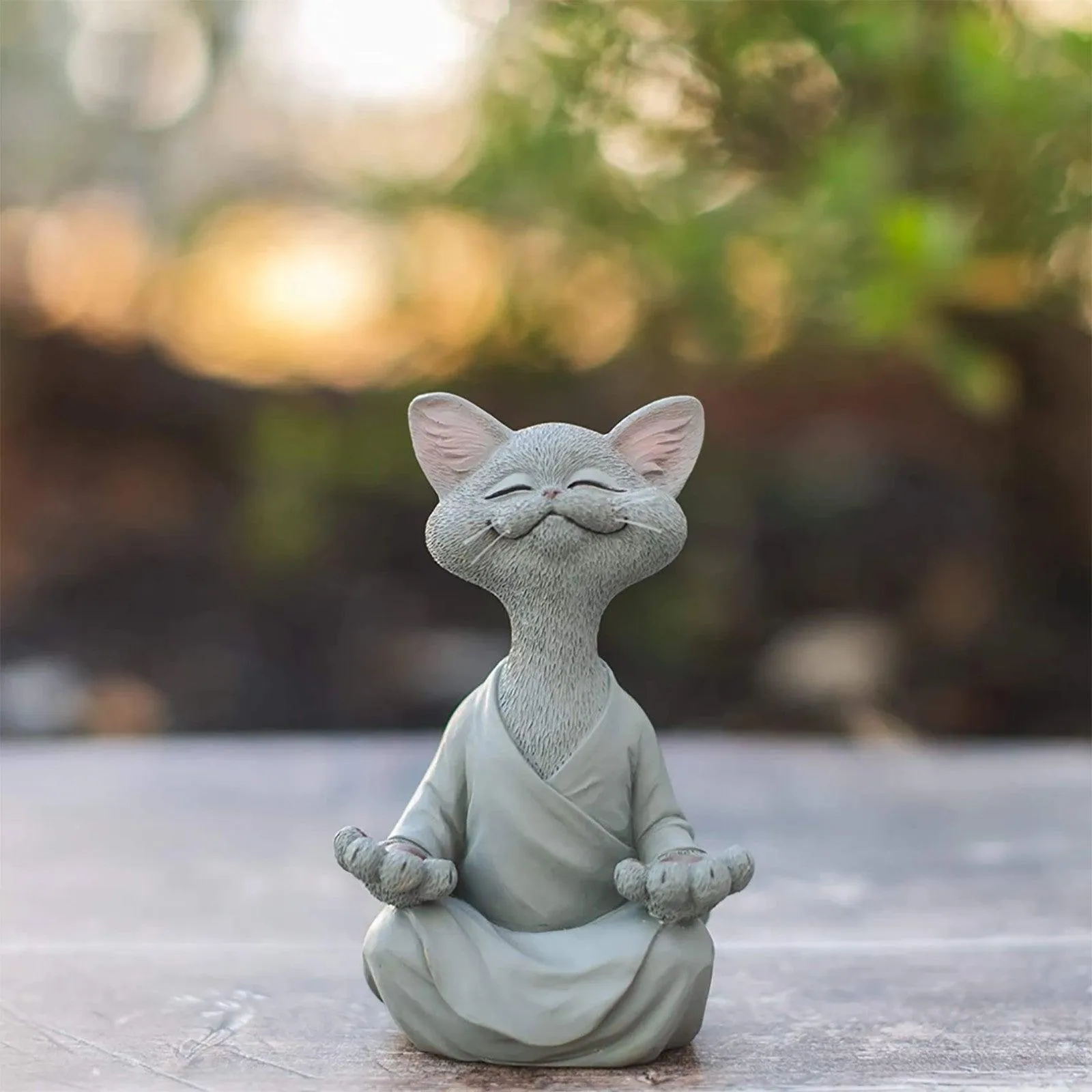 Whimsical Buddha Cat Figurine