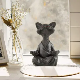 Whimsical Buddha Cat Figurine