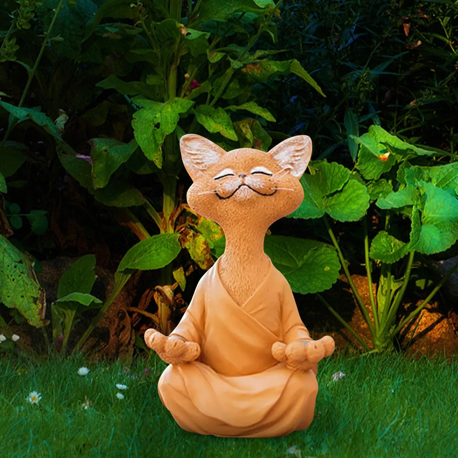 Whimsical Buddha Cat Figurine